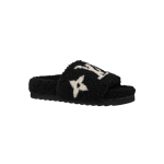 L-V FLUFFY BLCK SLIPPER
