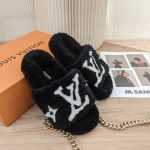 L-V FLUFFY BLCK SLIPPER - Image 3