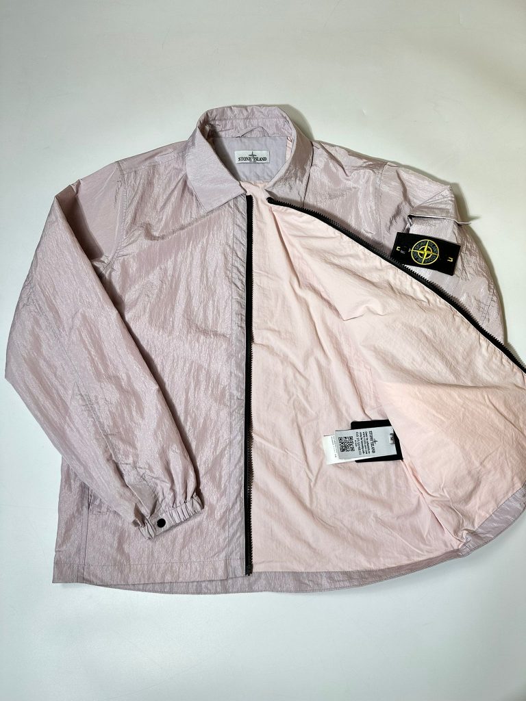 Stone island nylon hot sale metal overshirt pink