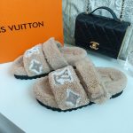 FLUFFY MONOGRAM SANDAL