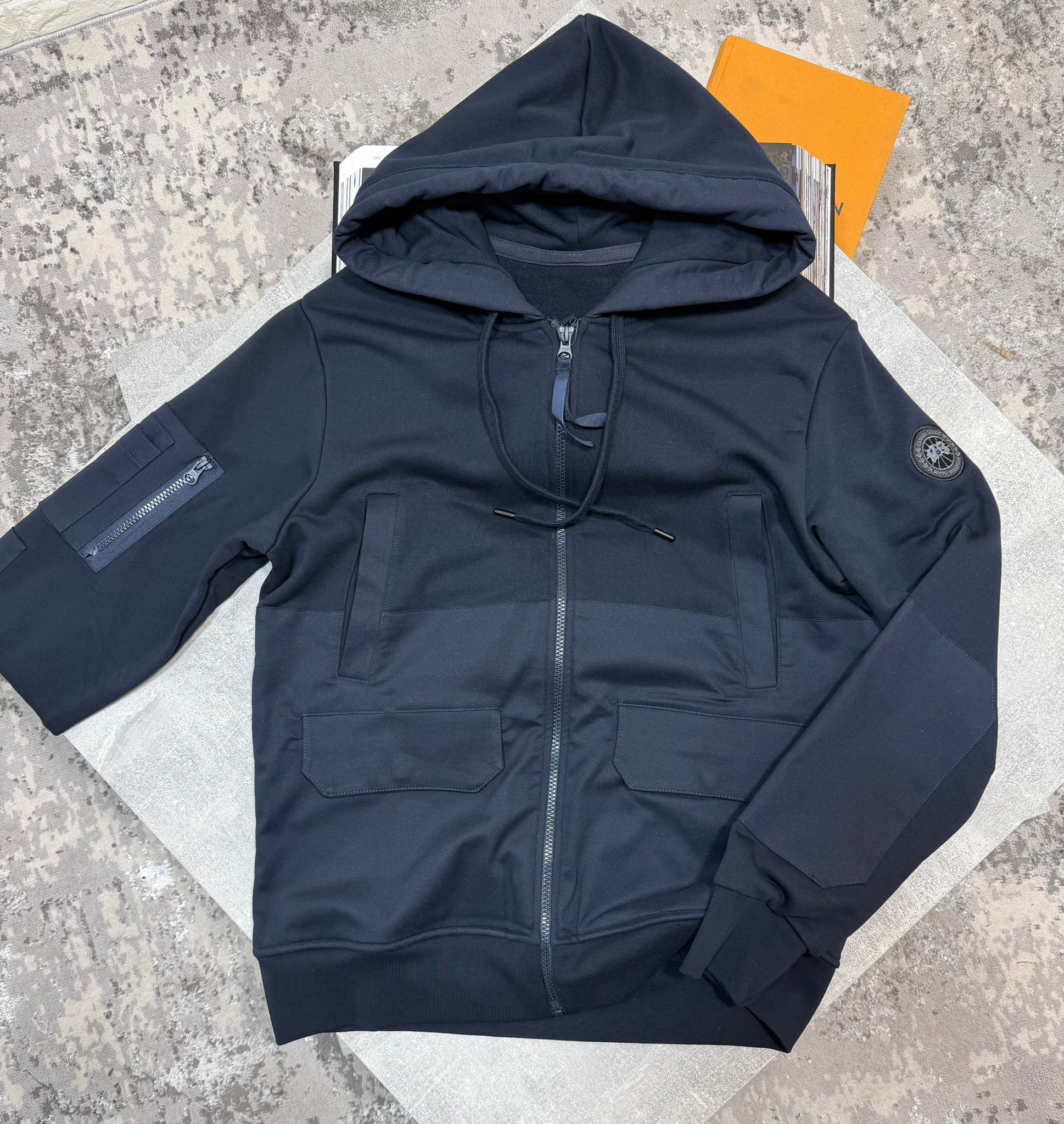 Goose Hooded Jacket Navy - Image 3