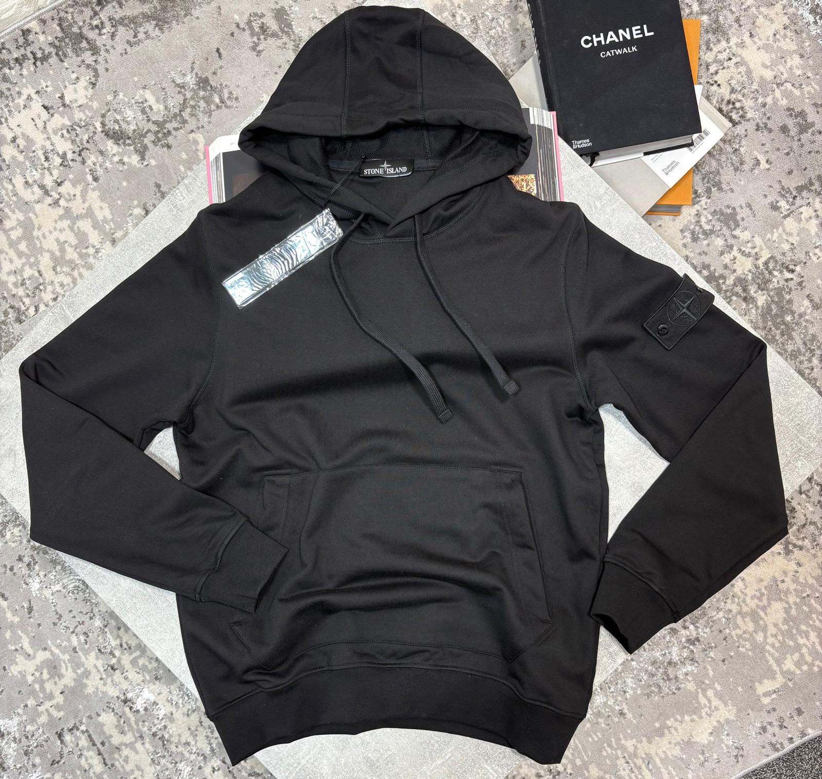 Stone Hoodie Black Ghost Badge