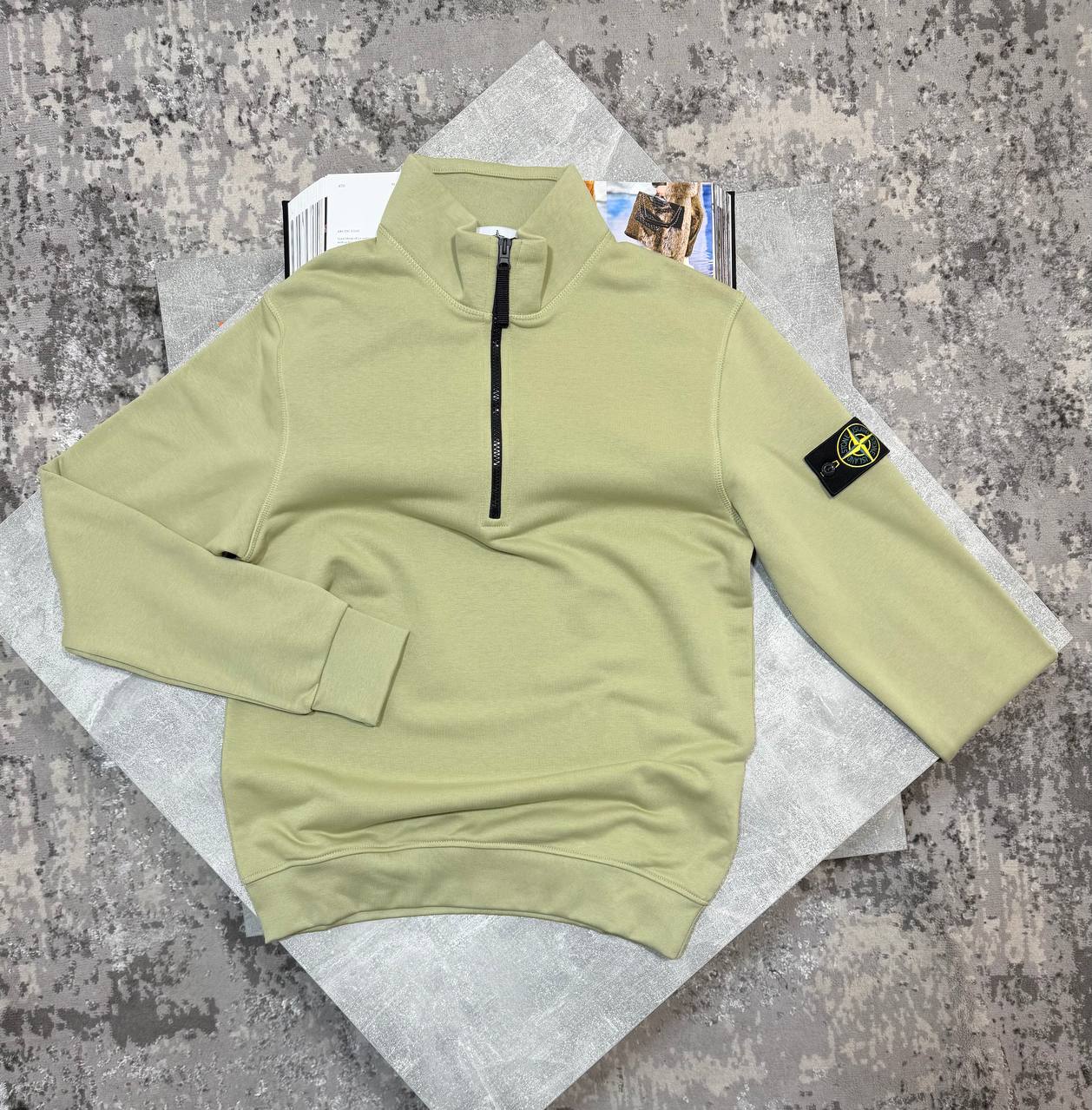 Stone 1/4 Zip Lime