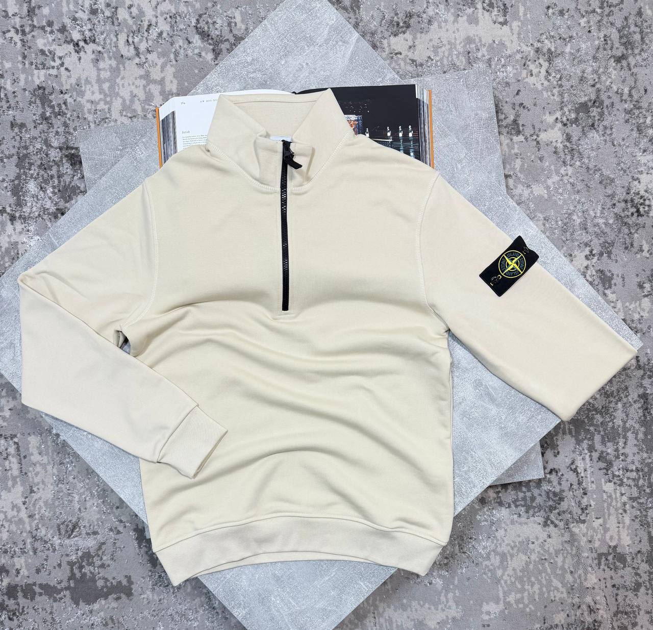 Stone 1/4 Zip Beige
