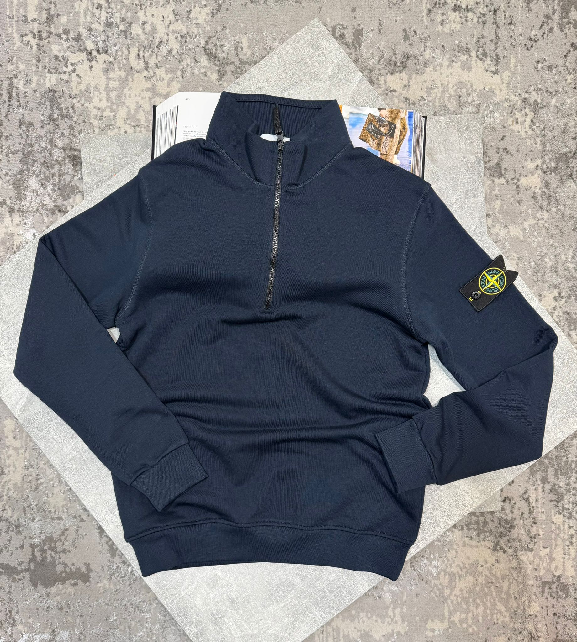 Stone 1/4 Zip Navy