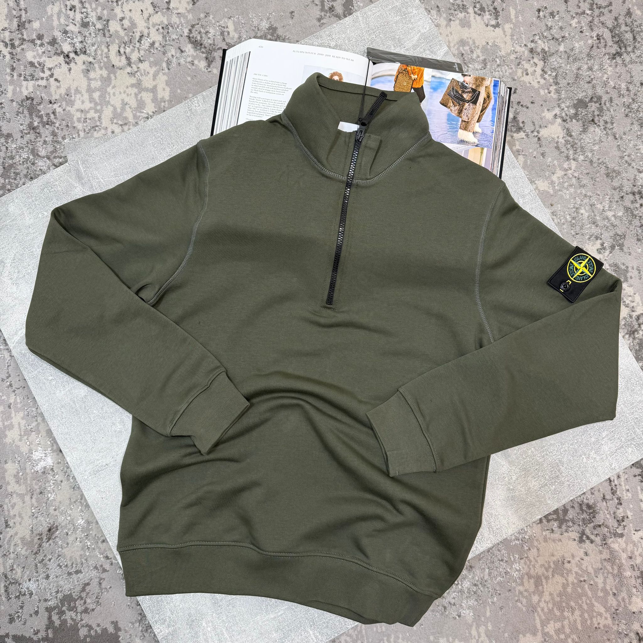 Stone 1/4 zip Khaki