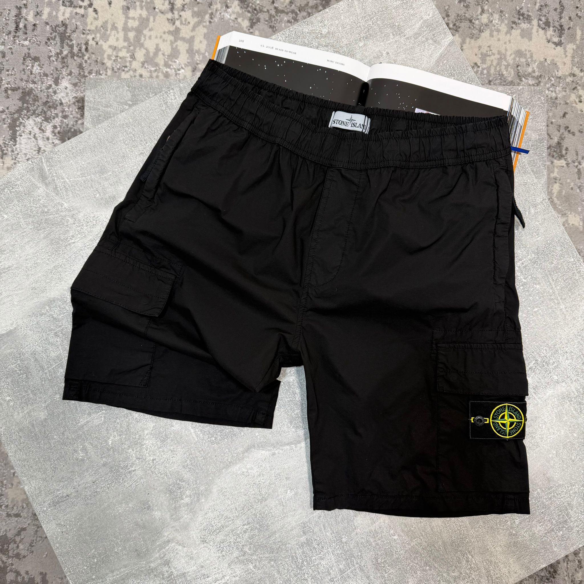 Stone cargo shorts Black - Image 2