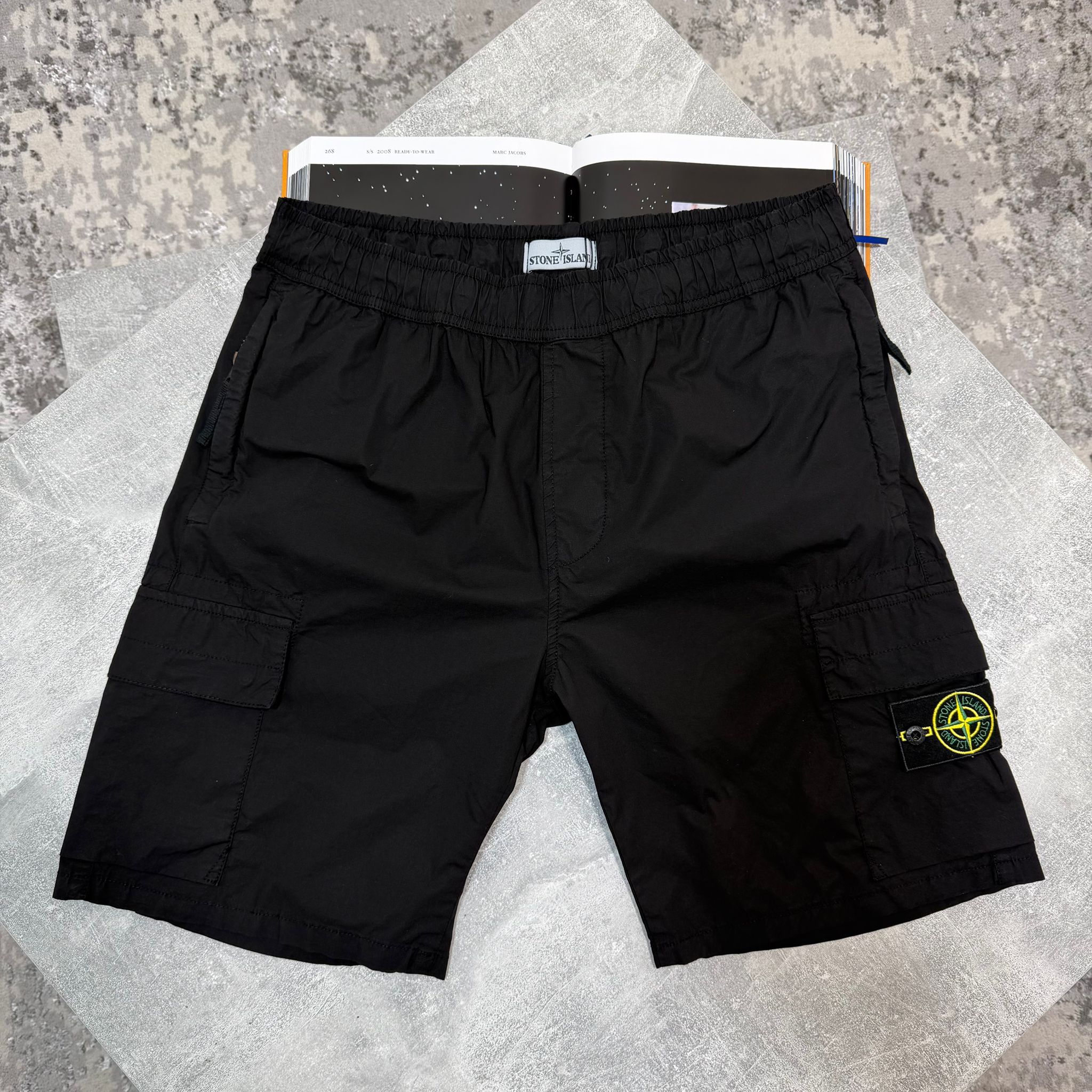 Stone cargo shorts Black