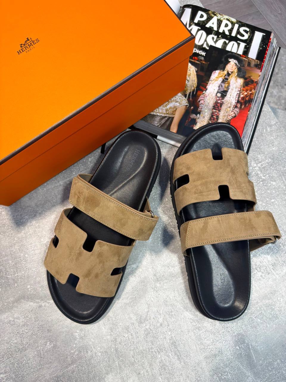 Hermes Sliders Tan - Image 2