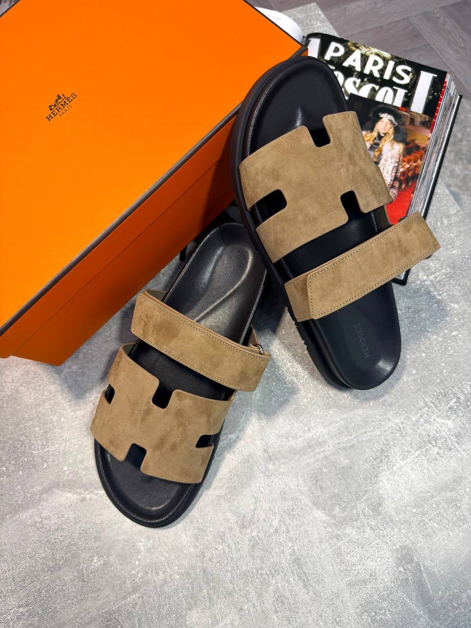 Hermes Sliders Tan - Image 4