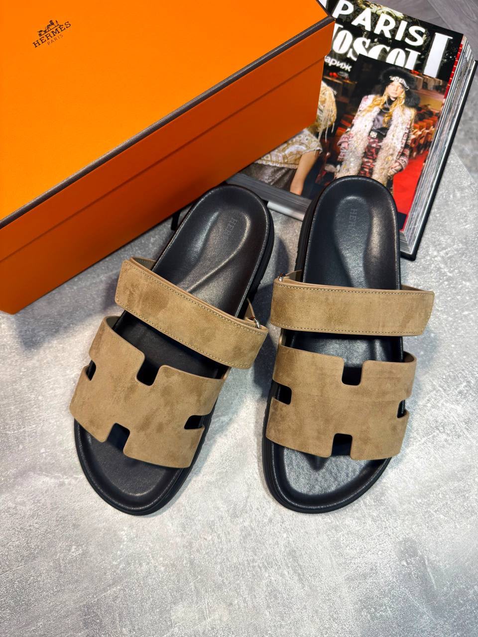 Hermes Sliders Tan