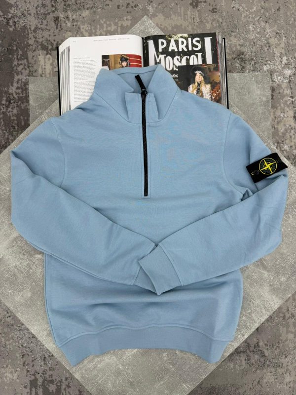 Si 1/4 Zip Pale Blue