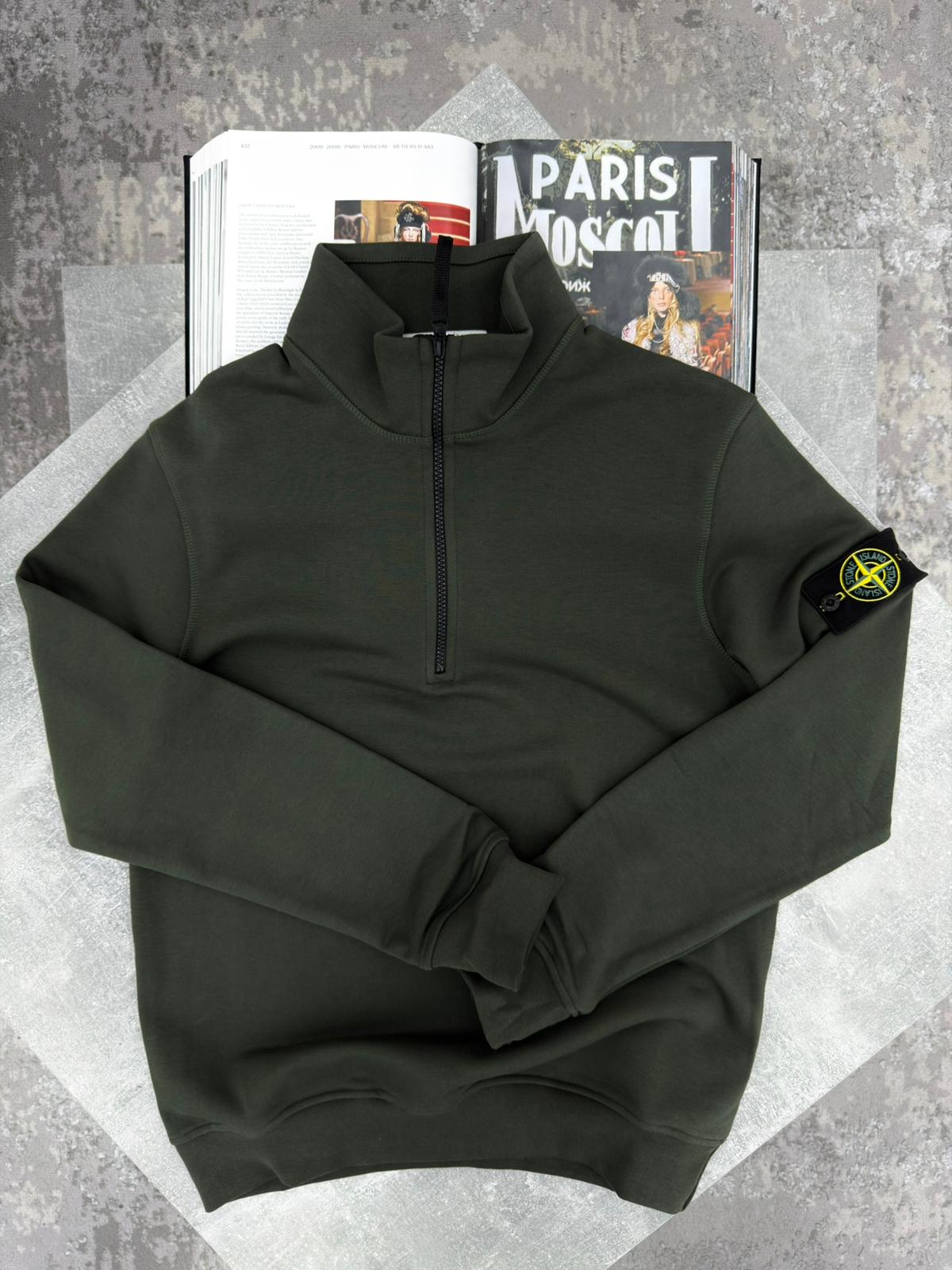 Si 1/4 Zip Dark Green