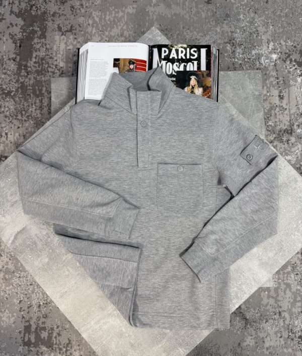 Si 1/4 zip Light Grey