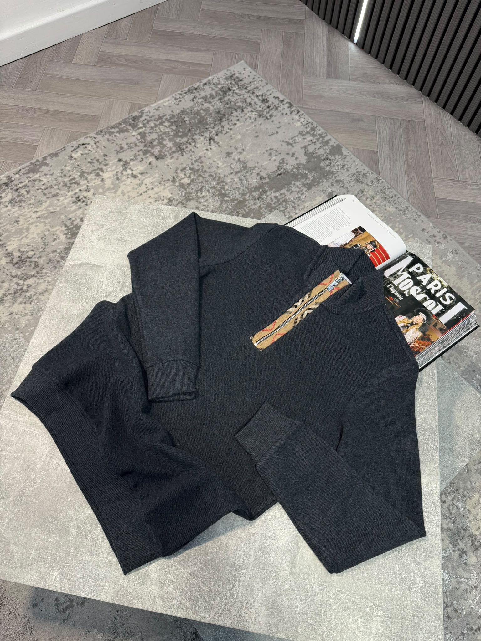 BB 1/4 Zip Grey - Image 2